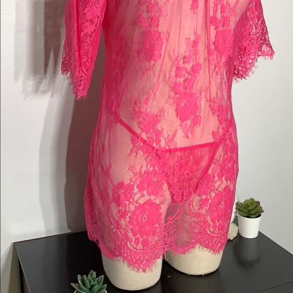 Sheer lace tunic and thong set - Picture 9 of 14